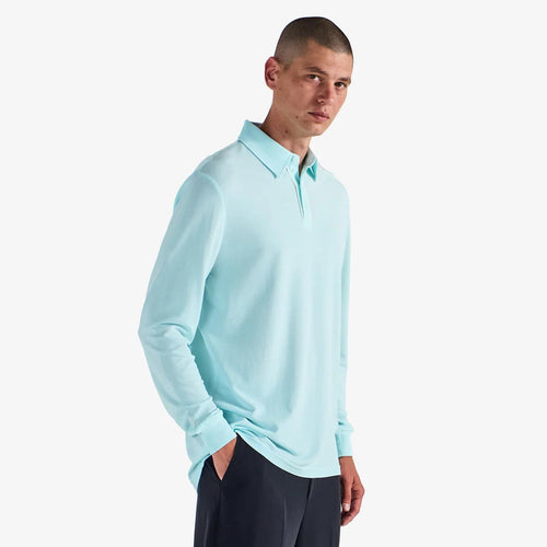 x Jesper Parnevik LS Cotton Pique Polo Ice Blue