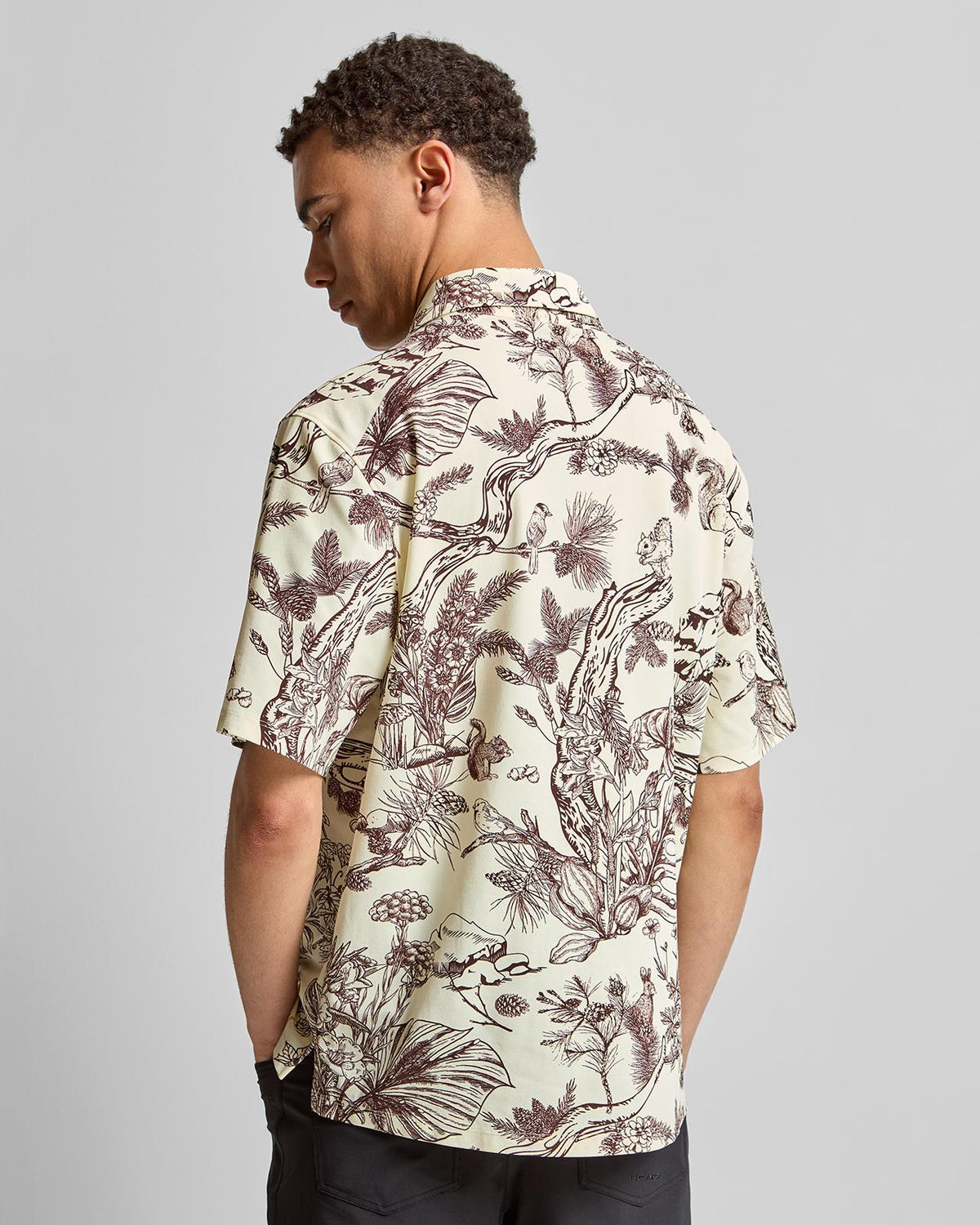 Short Sleeve Shirt Brown Botanical