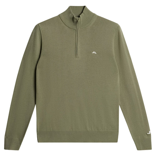 Kian Quarter Zip Golf Sweater Oil Green - SS25