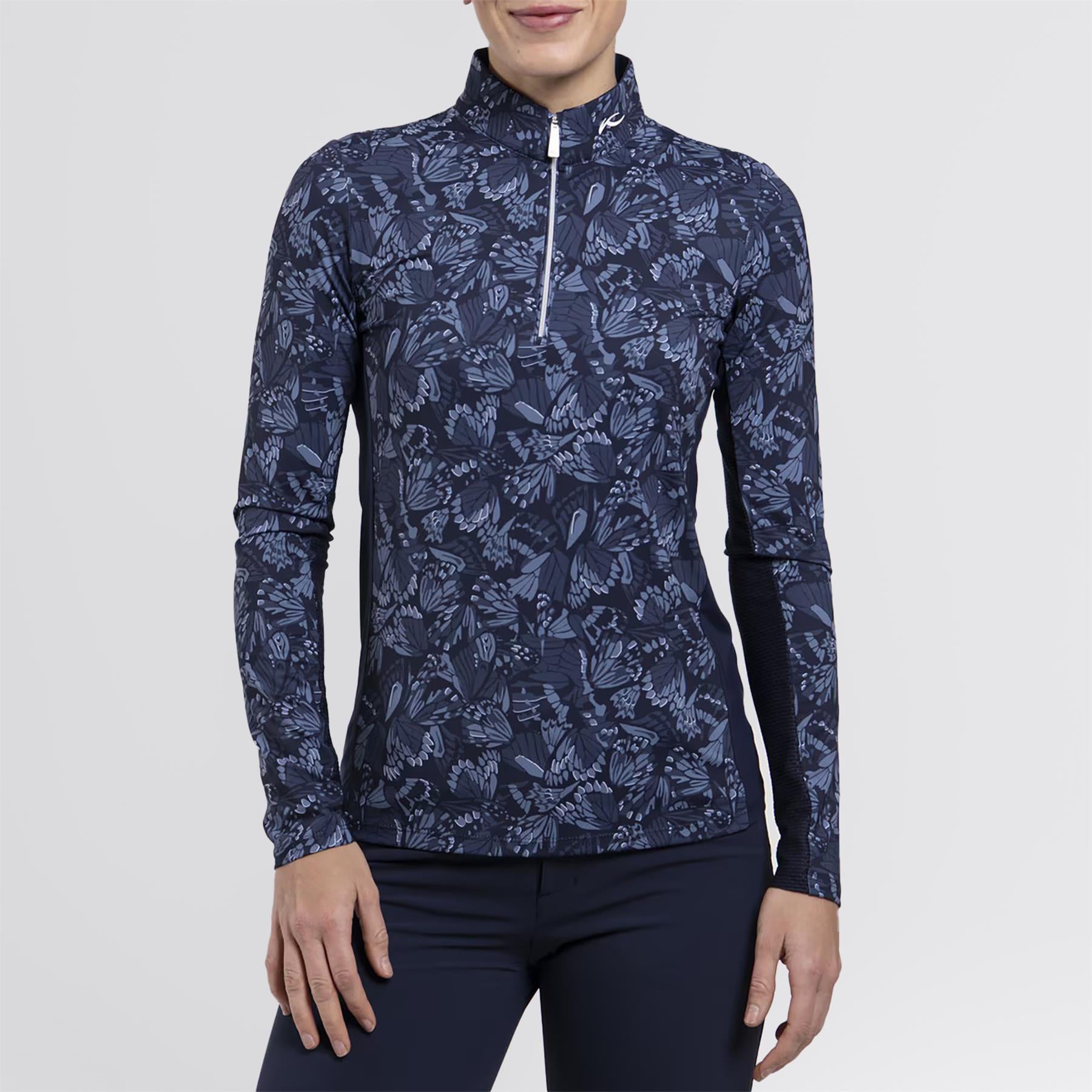 Sunshine Printed Half Zip Atlanta Blue/White