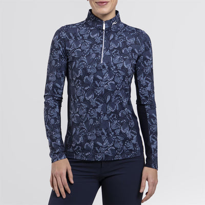 Sunshine Printed Half Zip Atlanta Blue/White