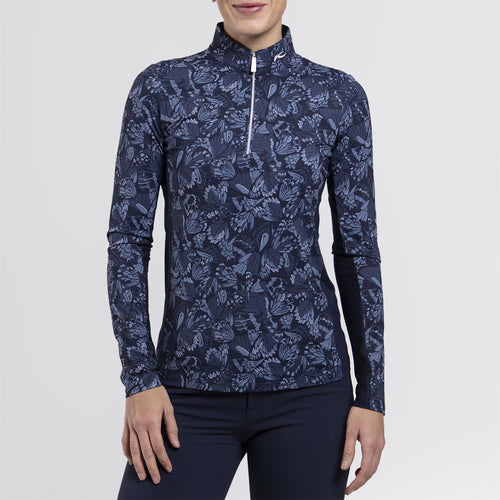 Sunshine Printed Half Zip Atlanta Blue/White