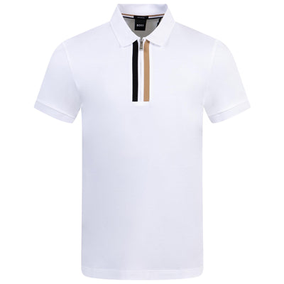 Paras 19 Poloshirt aus Jersey-Baumwolle, reguläre Passform, Weiß – AW23
