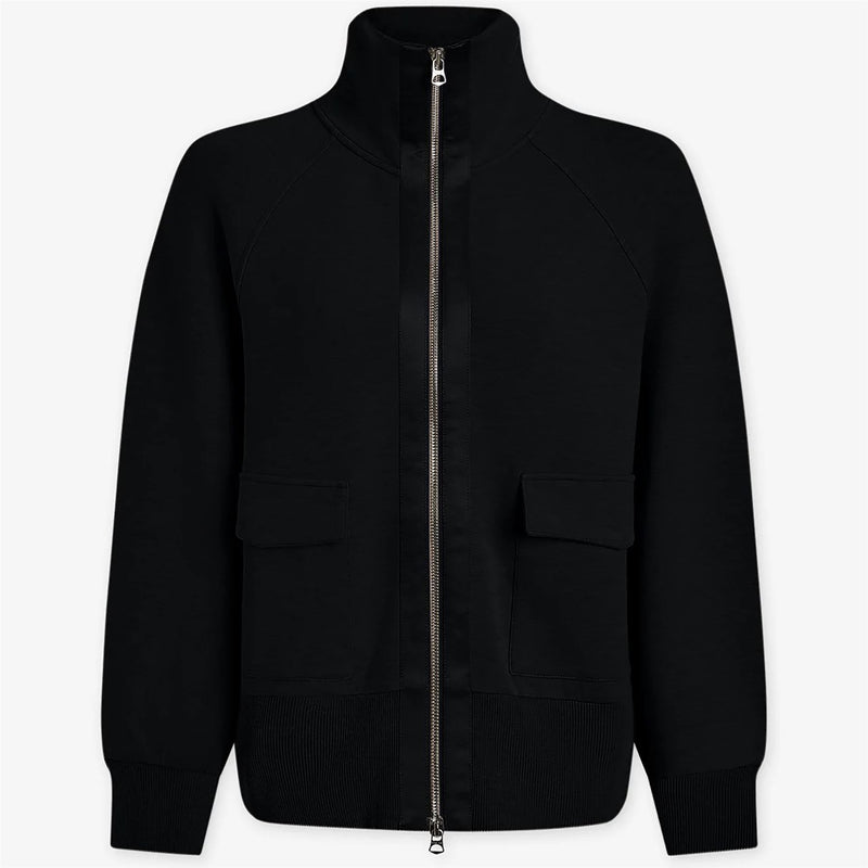 Roxbury Sweat Zip Through Black