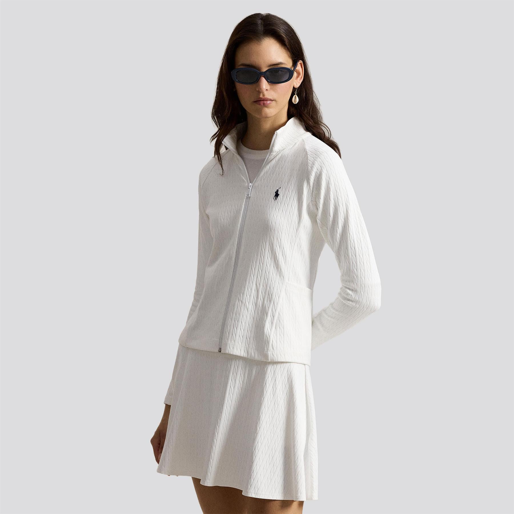 RLX Active Cable Full Zip Mid Layer Ceramic White