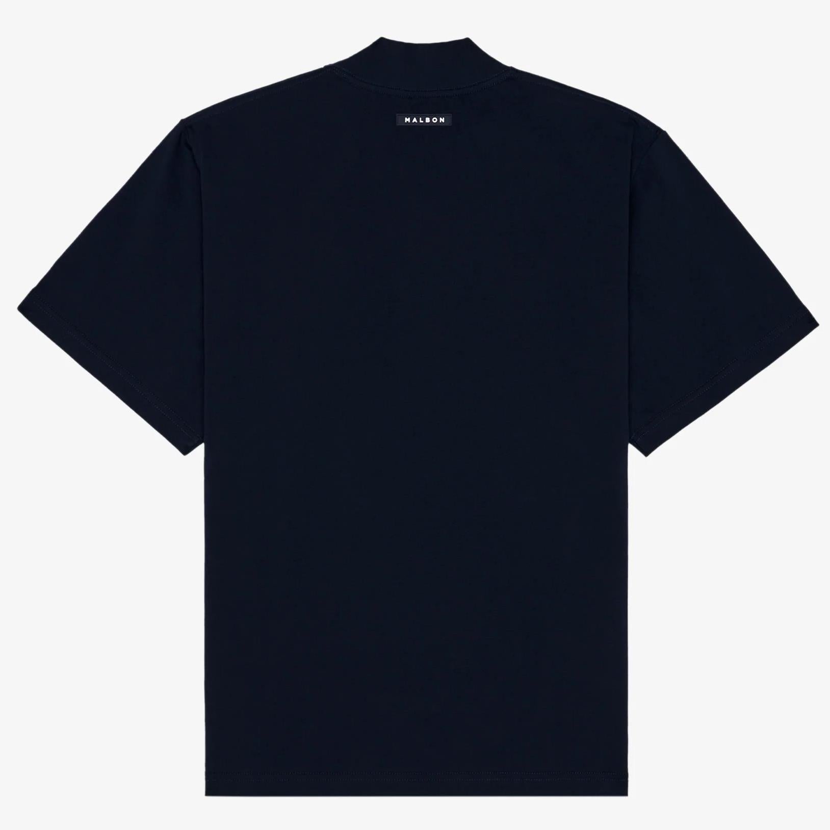 Malbon Golf Mare Mockneck T-Shirt Navy | TRENDYGOLF UK