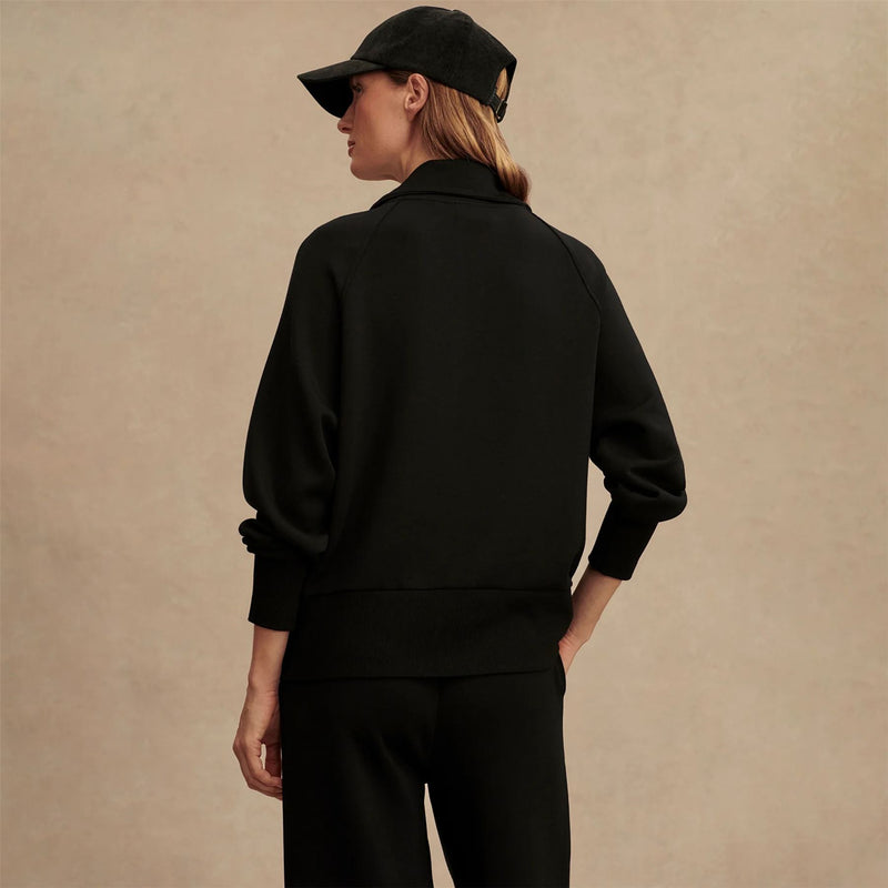 Roxbury Sweat Zip Through Black