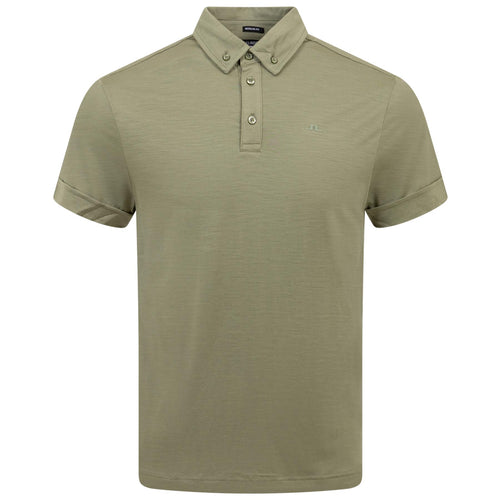 Paz Regular Fit Active Merino Wool Polo Oil Green - SS24