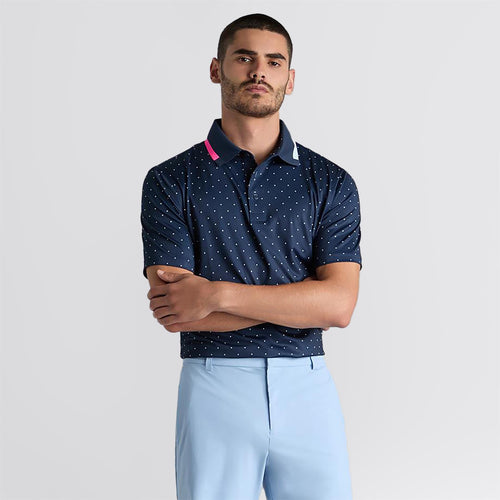 Polka Dot Tech Jersey Polo Twilight