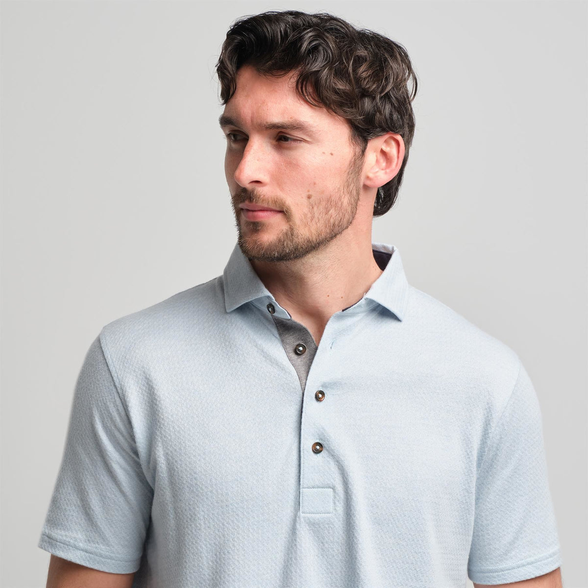Fessenden Polo Burnham Heather Tonal Houndstooth