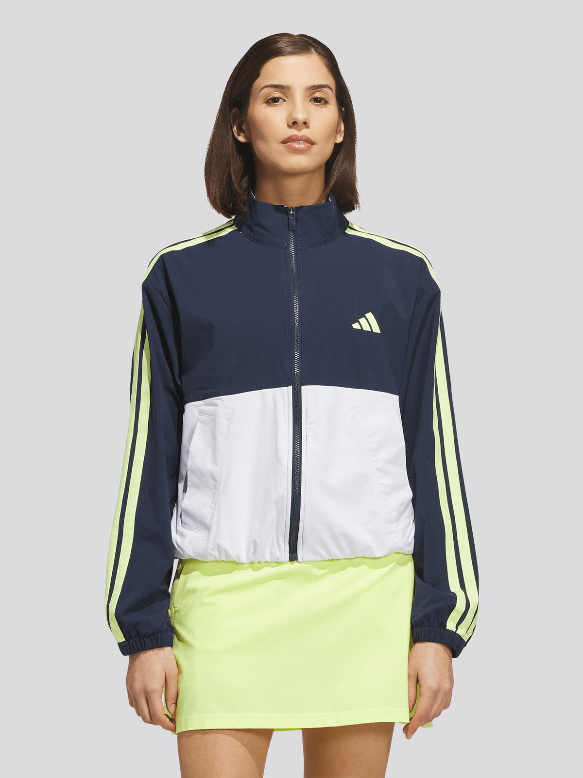 Beyond The Course Colour Block Twistweave Full Zip Jacket Collegiate Navy/White
