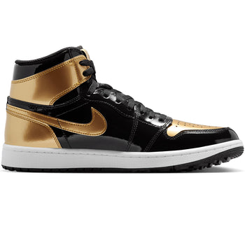 Nike Air Jordan 1 High Top Golf Shoes Black/Metallic Gold