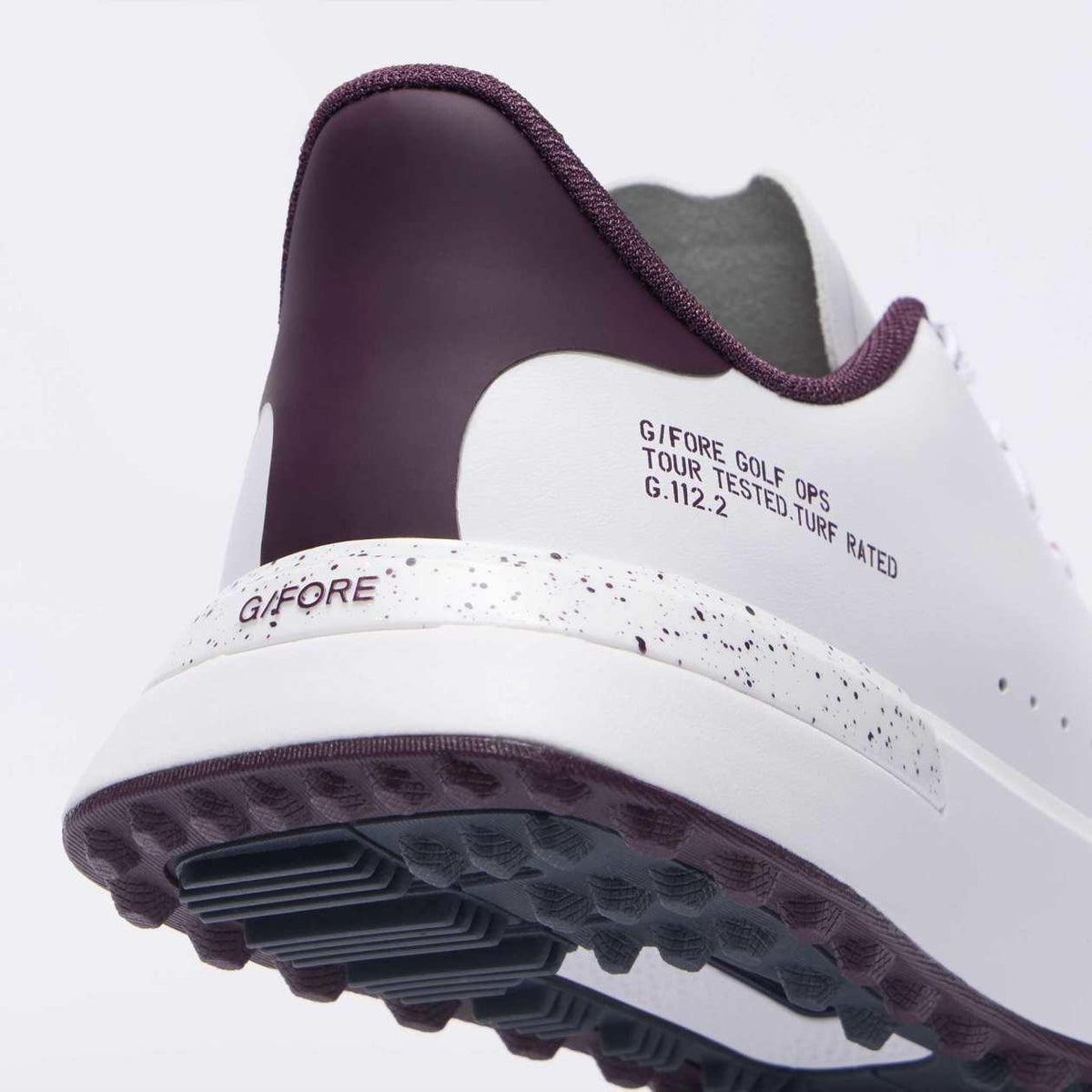 G.112 Spikeless Golf Shoes Snow/Dark Plum