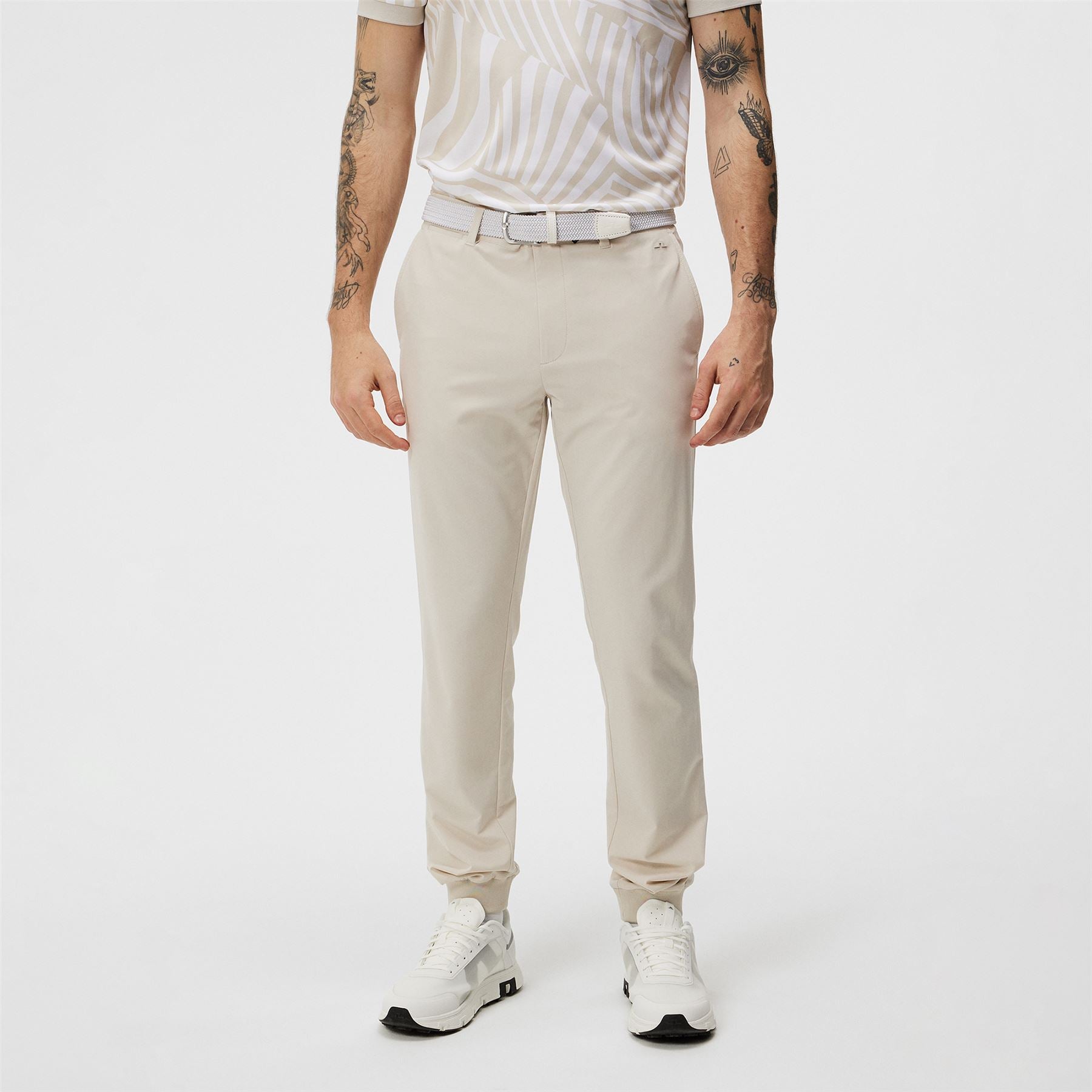 Cuff Double Weave Joggers Trousers Moonbeam Grey