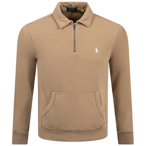 Polo Golf Half Zip Cotton Sweatshirt Desert Khaki - AW24