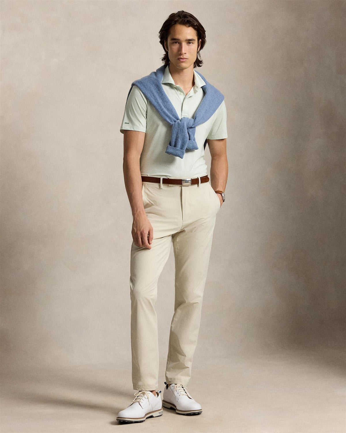 Knit Polo Light Green Fifeshire Geo