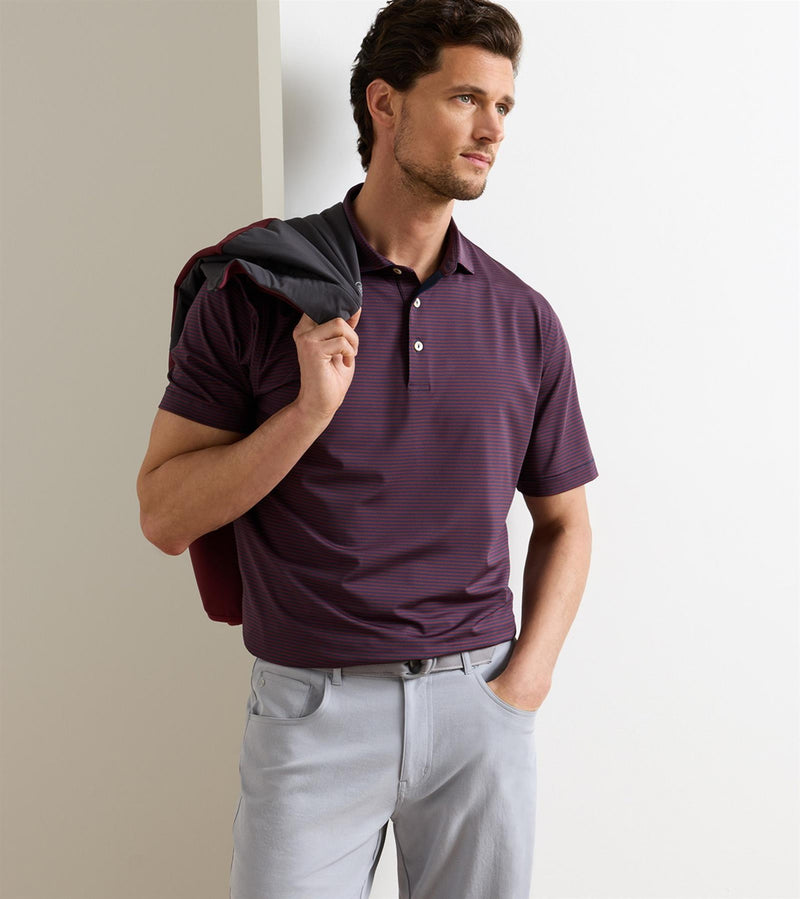 Hales Performance Jersey Polo Navy/Bordeaux