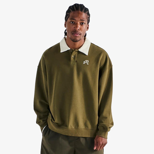 Artigianale Collared Crewneck Cypress Green