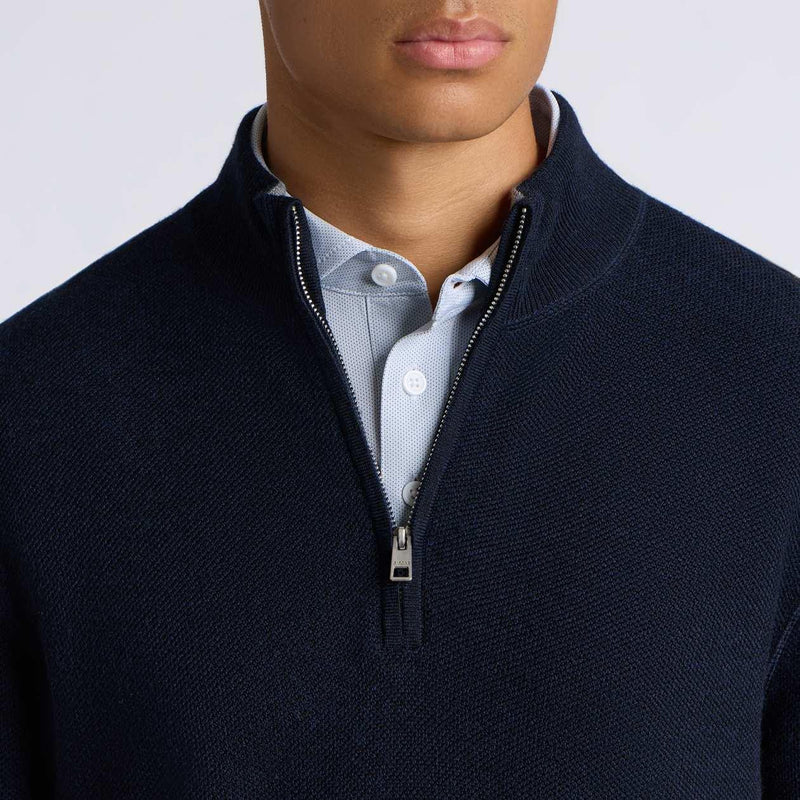The Club Merino Wool Quarter Zip Sweater Twilight