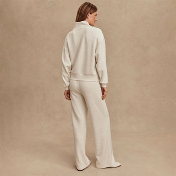 The Wide Leg 28-Inch Trousers Ivory Marl