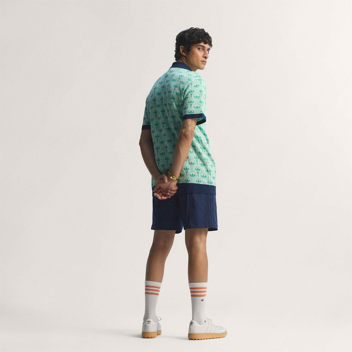 Originals Knit Polo White/Clear Mint/Court Green