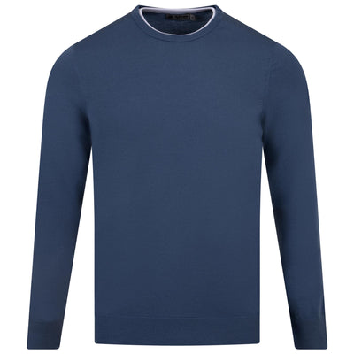 Merino Wool Blended Tailored Fit Crewneck Sweater Slate - AW23