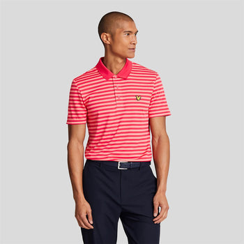 Golf Broad Stripe Polo Birdie Red/Red Bud