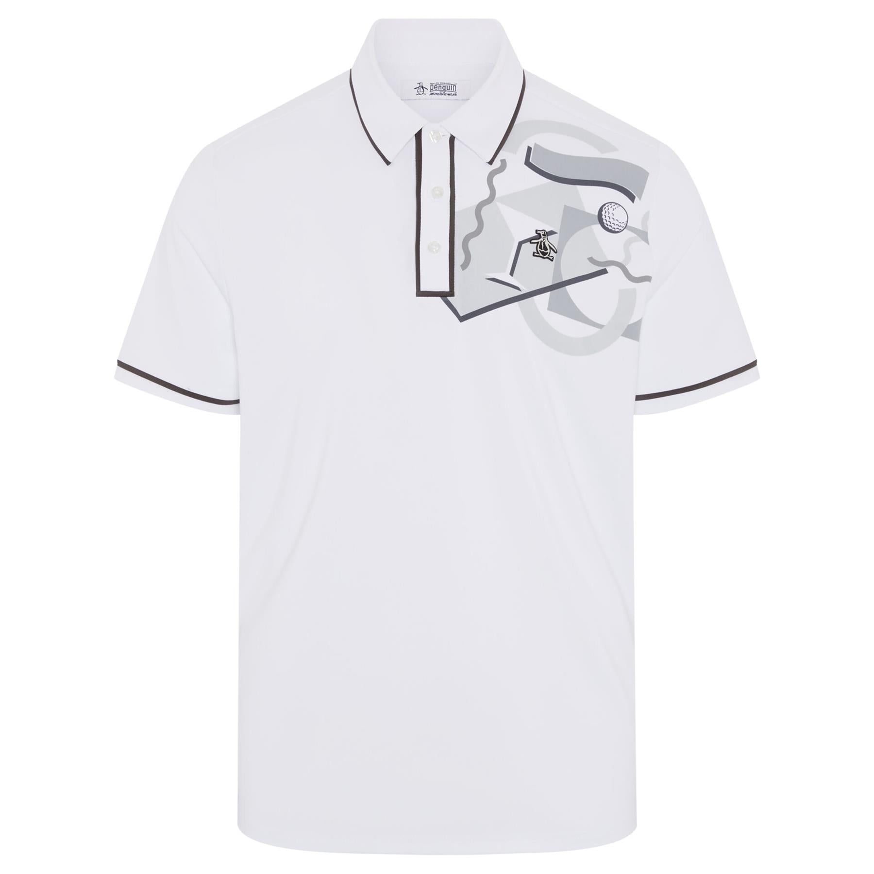 80s Mix Media Stretch Polo Bright White