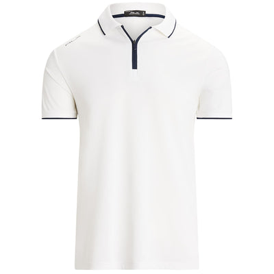 RLX Tailored Fit Performance Pique Zip Polo Ceramic White - AW24