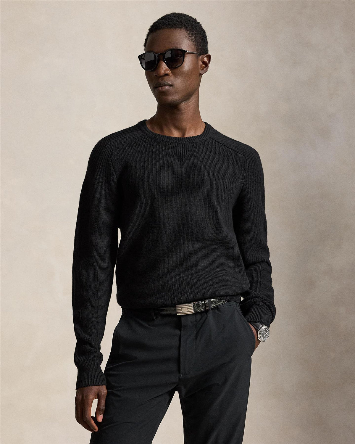 Performance CottonBlend Sweater Polo Black