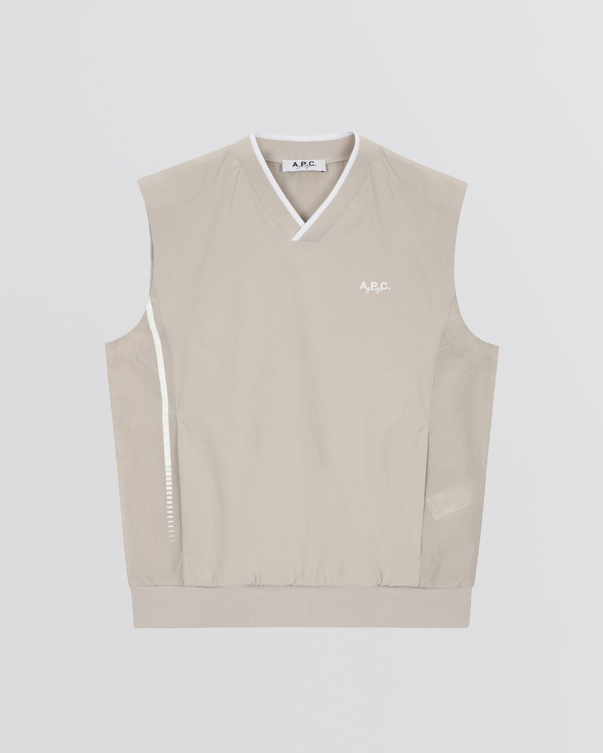Gaspard V-Neck Woven Vest Grey