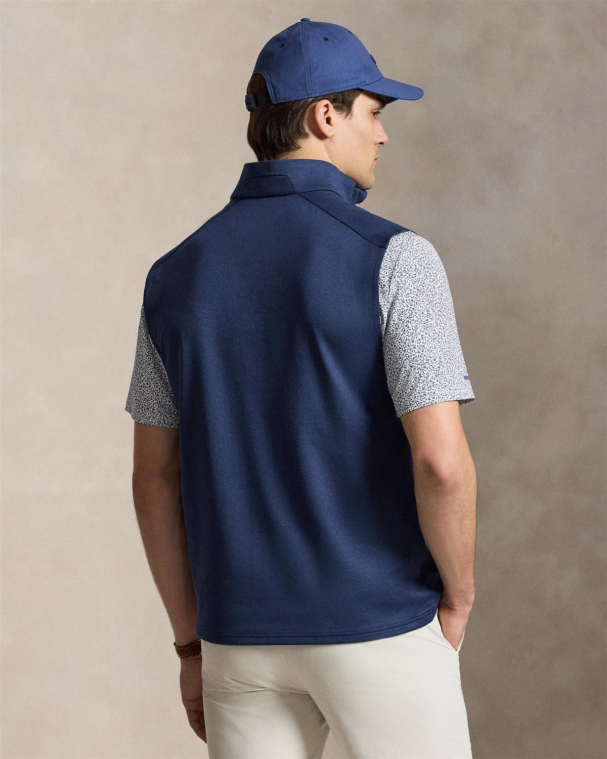 Stretch Jersey Quarter Zip Vest Spring Navy Heather