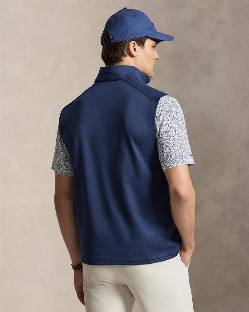 Stretch Jersey Quarter Zip Vest Spring Navy Heather