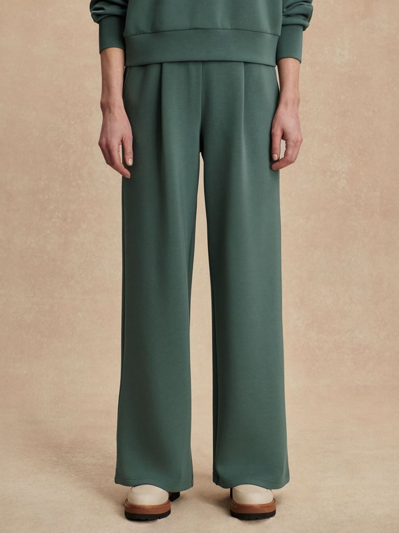 The Extra Wide Leg 29.5 Inch Trousers Dark Forest