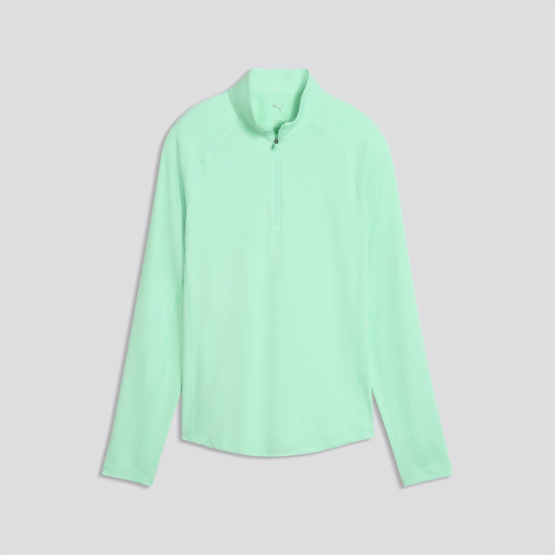 YOU-V Solid Quarter Zip Mint Jelly