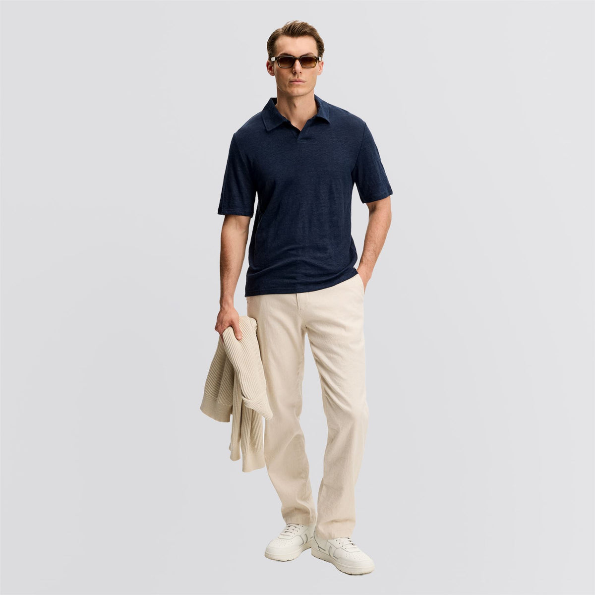 Roy Linen Polo JL Navy