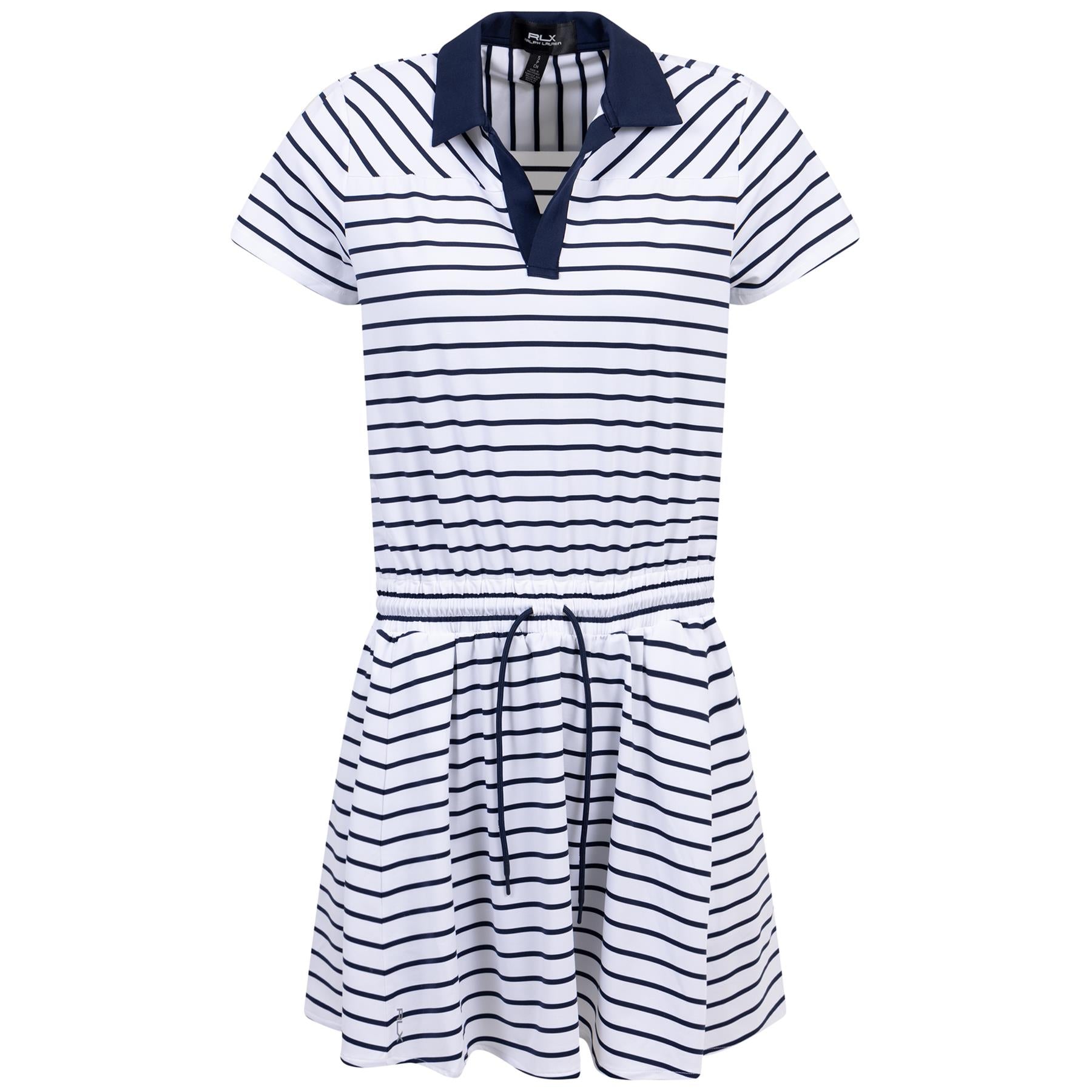 RLX Short Sleeve Collared Stripe Dress White/Navy