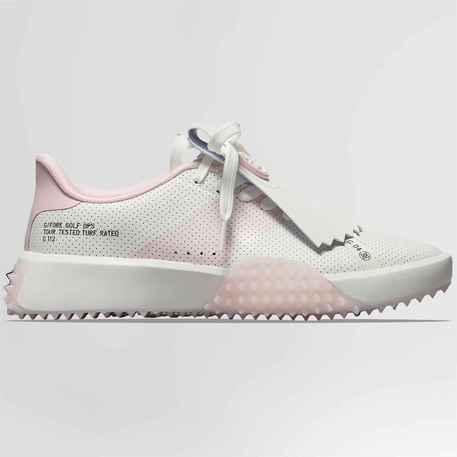 G.112 Perforated Kiltie Golf Shoes Snow/Blush