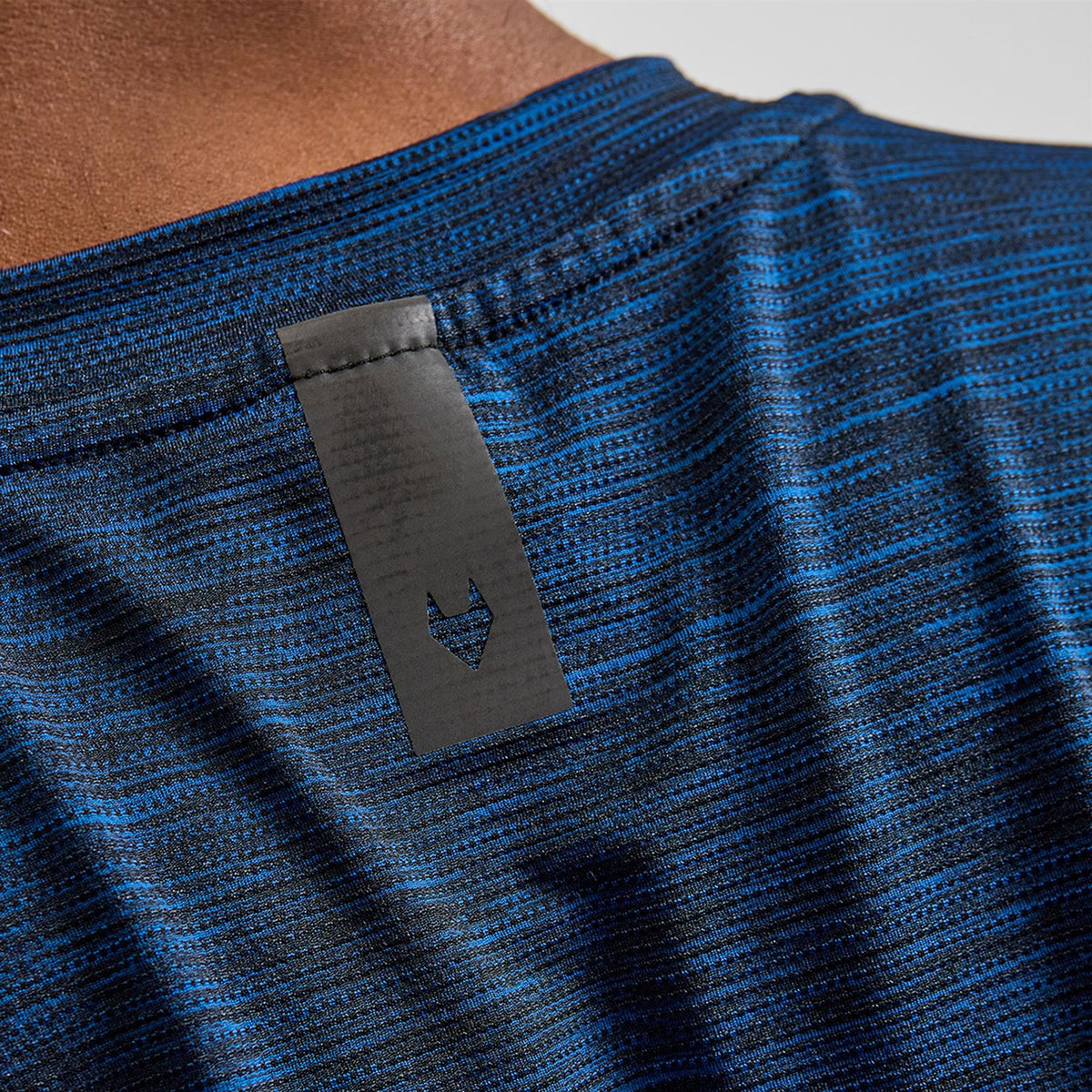 Long Sleeve Mesh Textured T-Shirt Navy