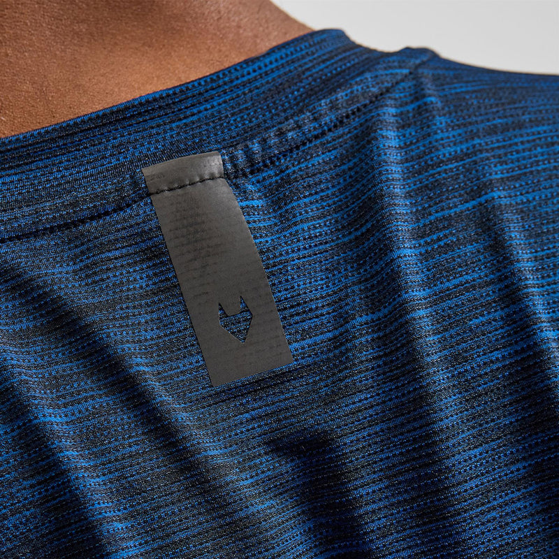 Long Sleeve Mesh Textured T-Shirt Navy