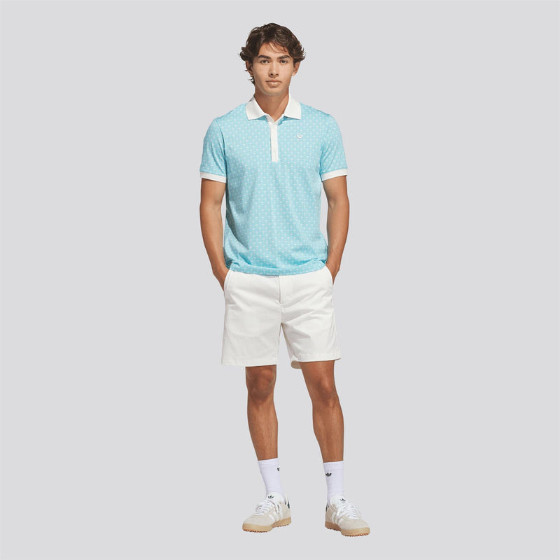 Originals All Over Trefoil Polo Chalk White/Light Aqua