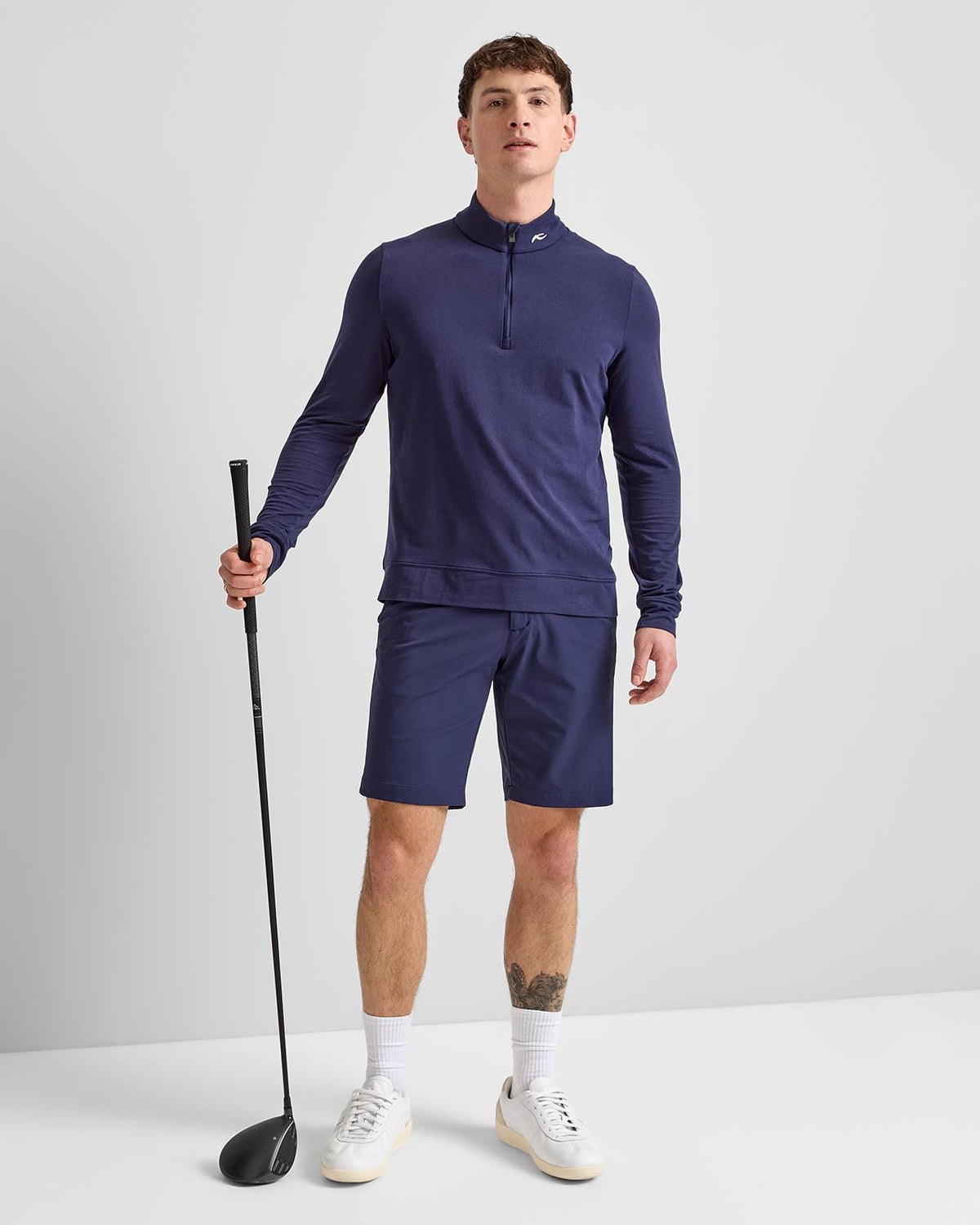 Hollow Pima Half-Zip Atlanta Blue