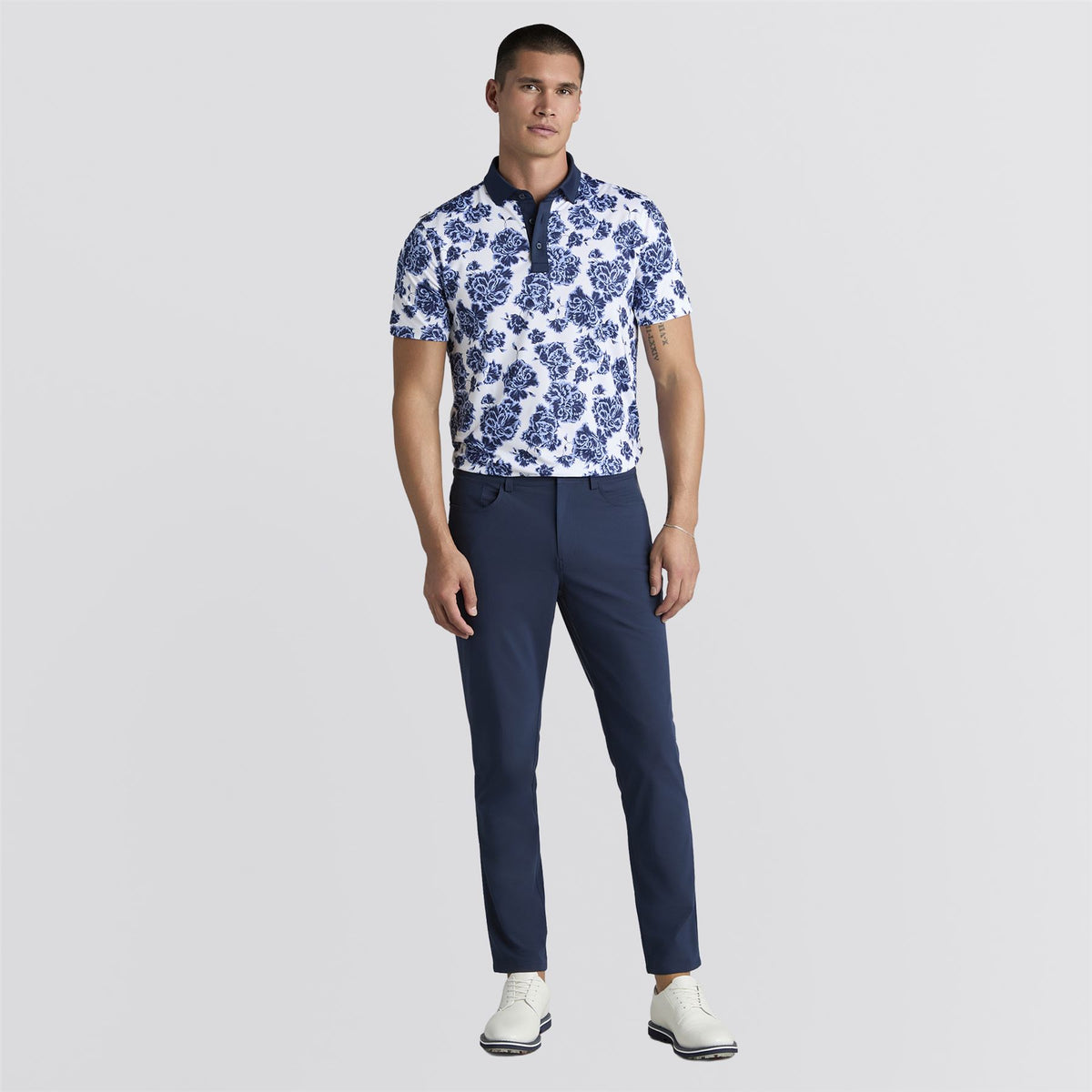 Floral Print Tech Jersey Polo Willow