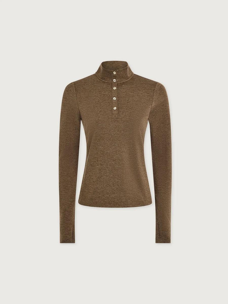 Nathaniel Long Sleeve Top Teak Olive Marl