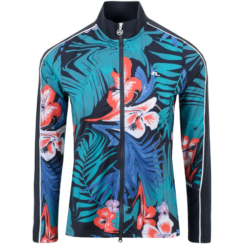 x TRENDYGOLF Tamara Light Mid Layer Deep Lake Hibiscus