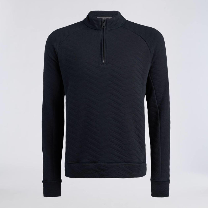 Dunes Cotton Quilted Quarter Zip Pullover Onyx
