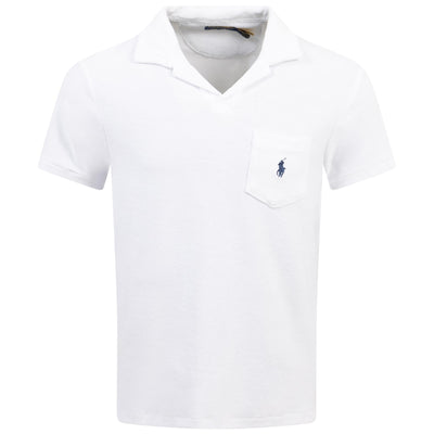 Polo Golf Classic Fit Cotton Knit Open Placket Polo White - SS24