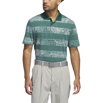Go-To Printed Stripe Polo Green