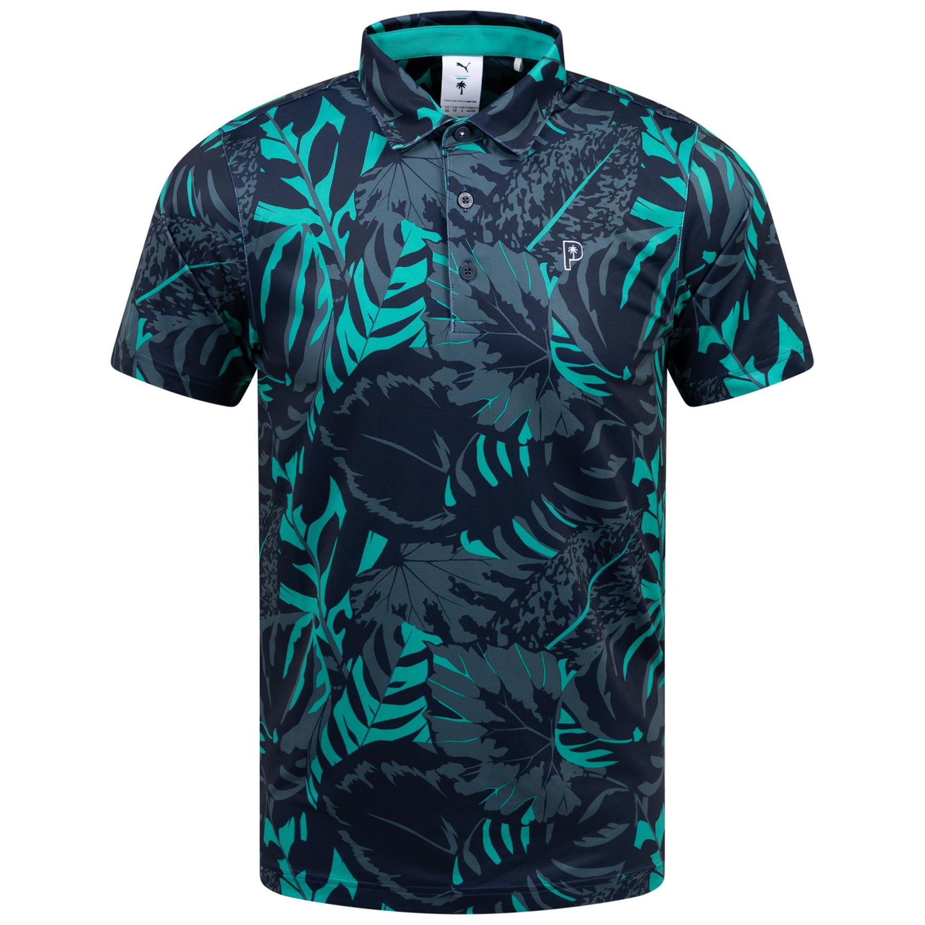 x PTC Palm Glitch Polo Deep Navy/Sparkling Green