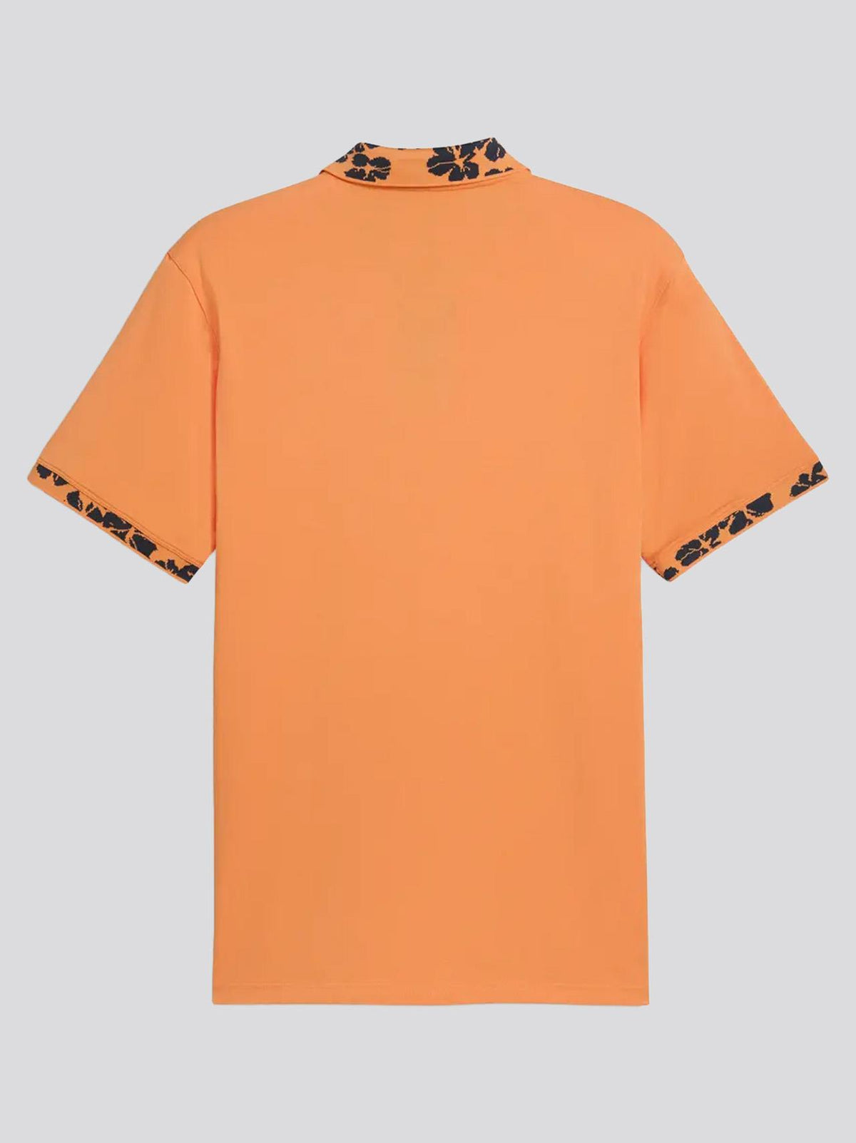 Modalon Floral Rib Polo Shirt Melon Glow/Deep Navy